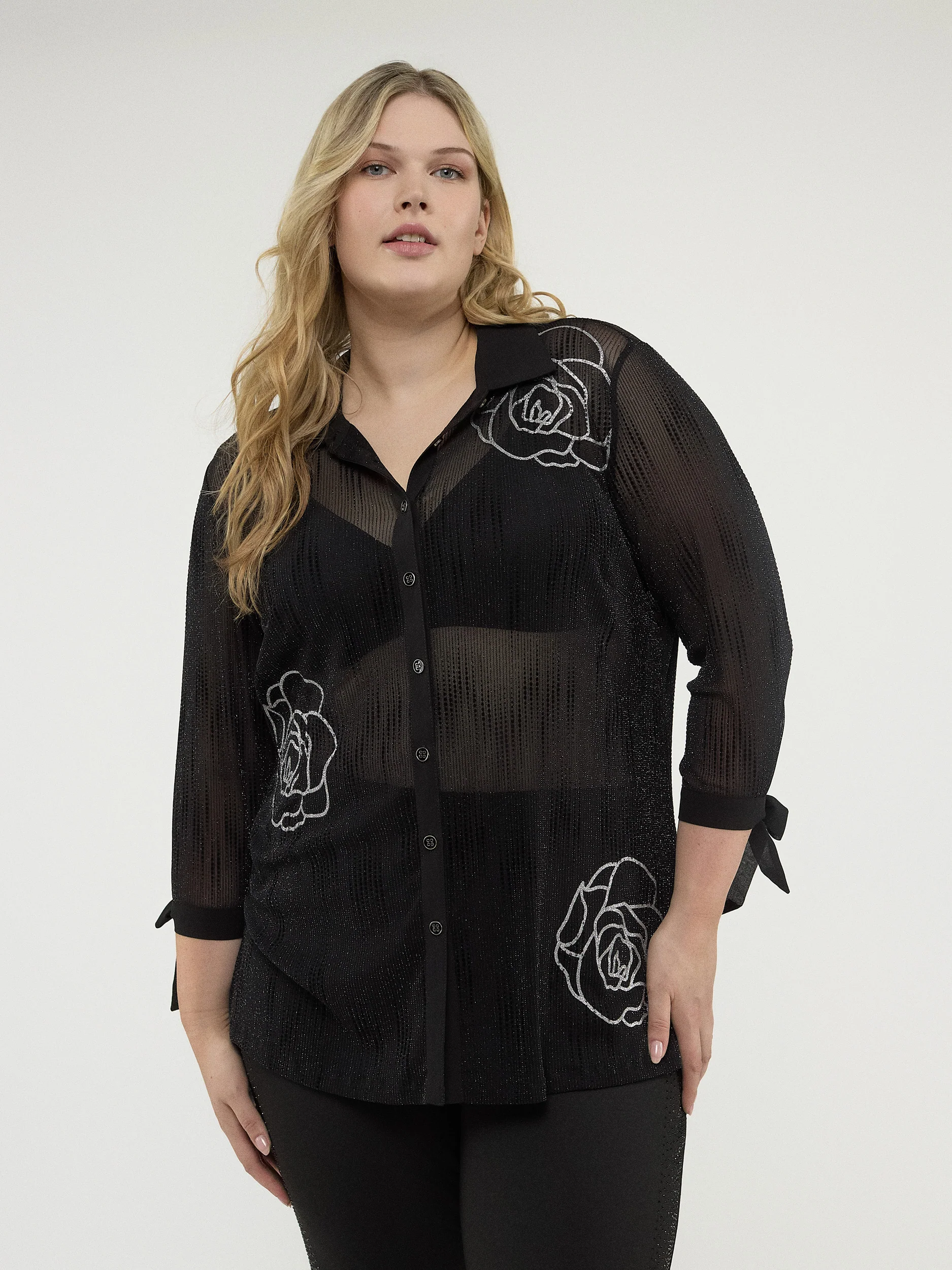 Blouse à manches 3/4 avec boutons - Image 3