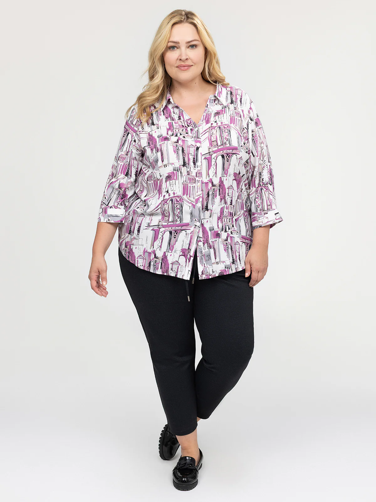 Blouse à manches 3/4 avec boutons - Image 2