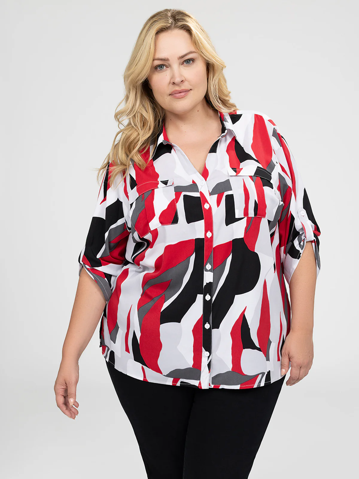 Blouse à manches 3/4 avec boutons