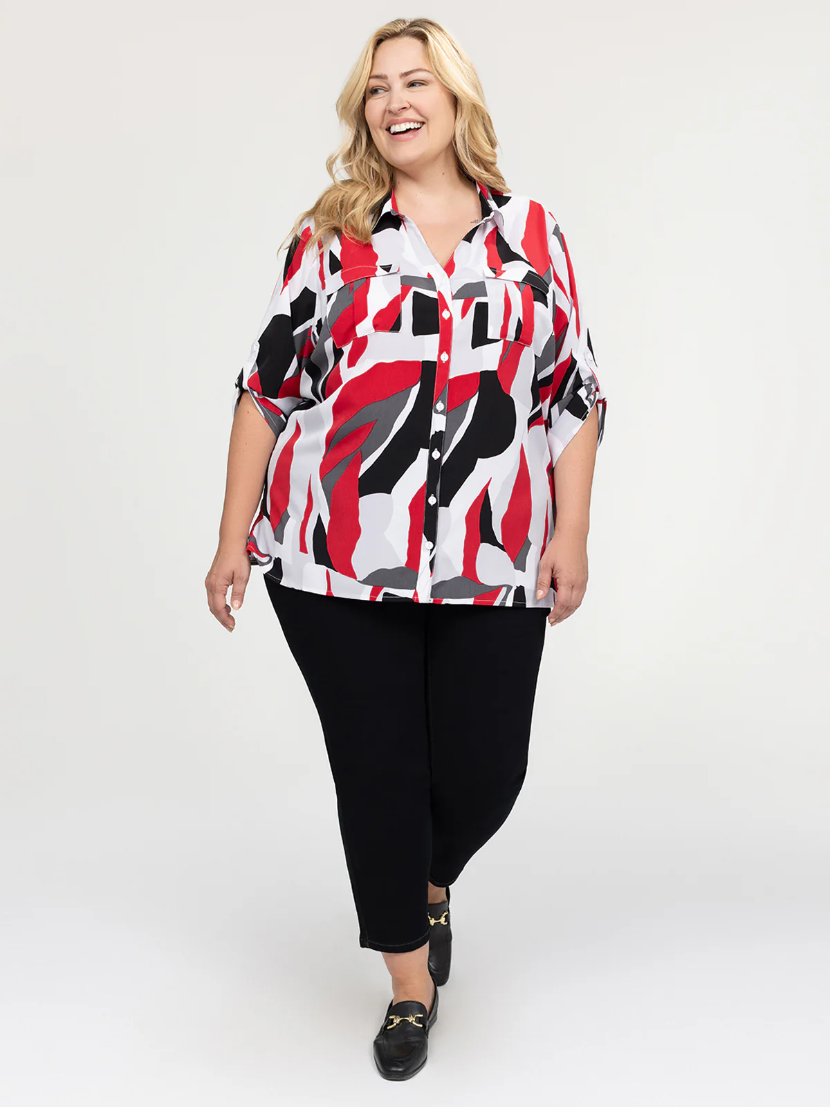 Blouse à manches 3/4 avec boutons - Image 2