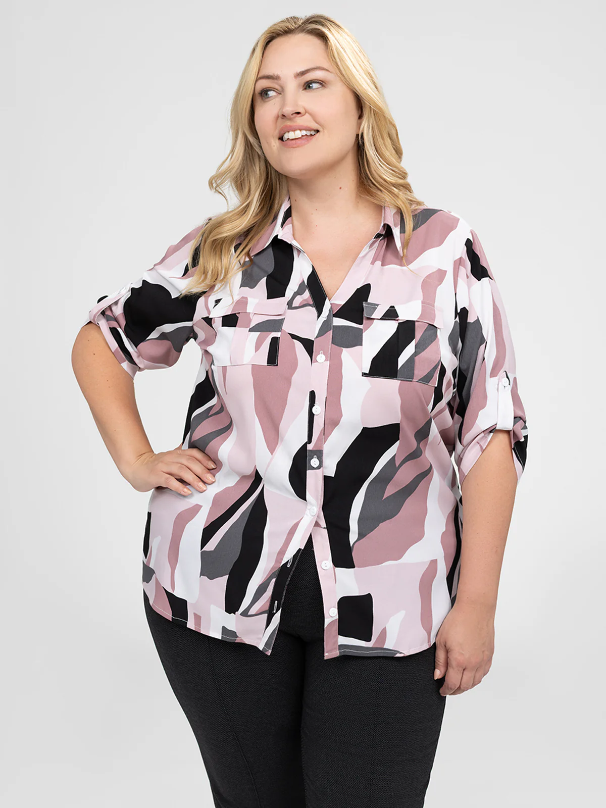 Blouse à manches 3/4 avec boutons - Image 5
