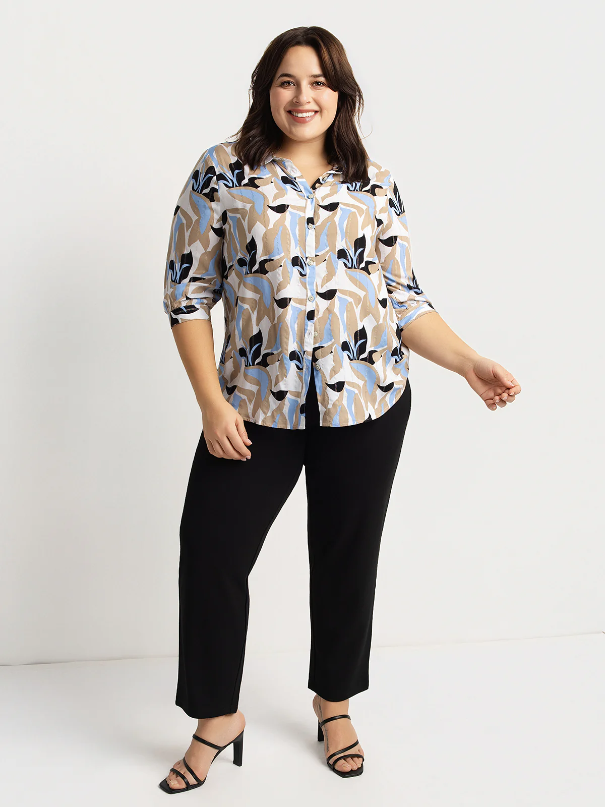 Blouse à manches 3/4 avec boutons - Image 3