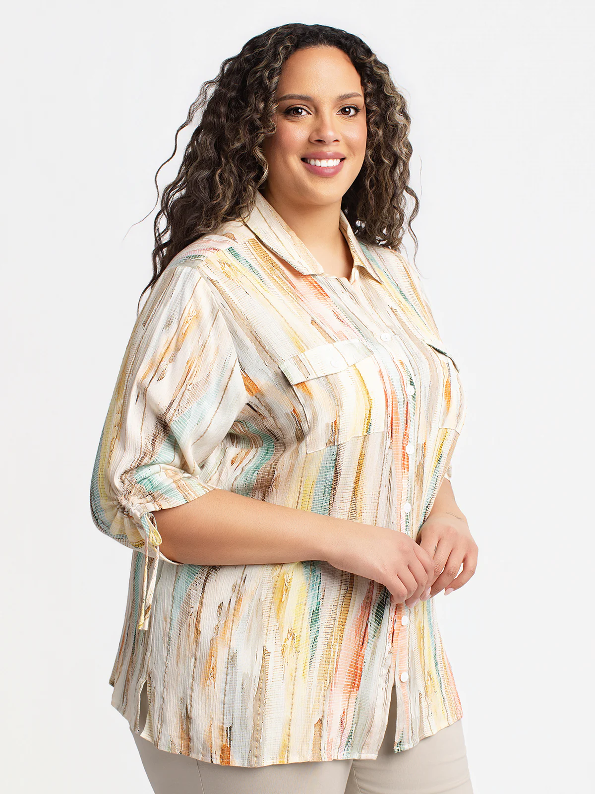Blouse à manches 3/4 avec boutons - Image 2