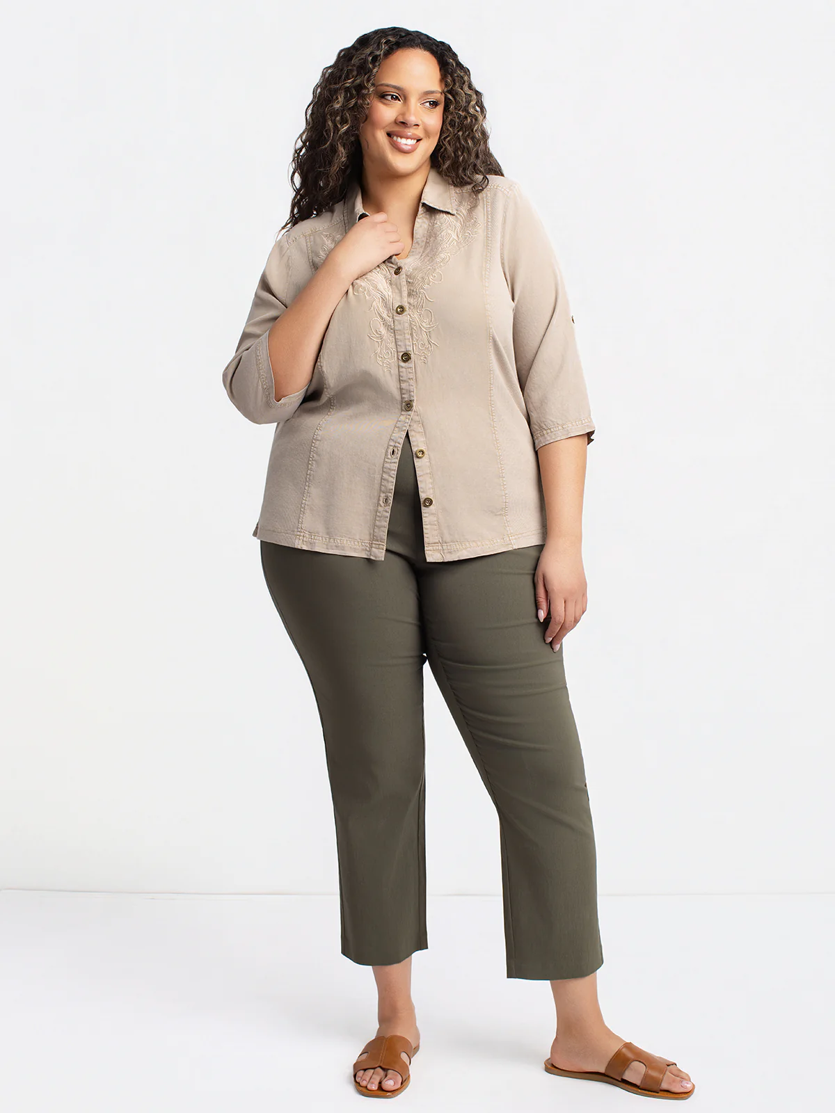 Blouse à manches 3/4 avec boutons - Image 2