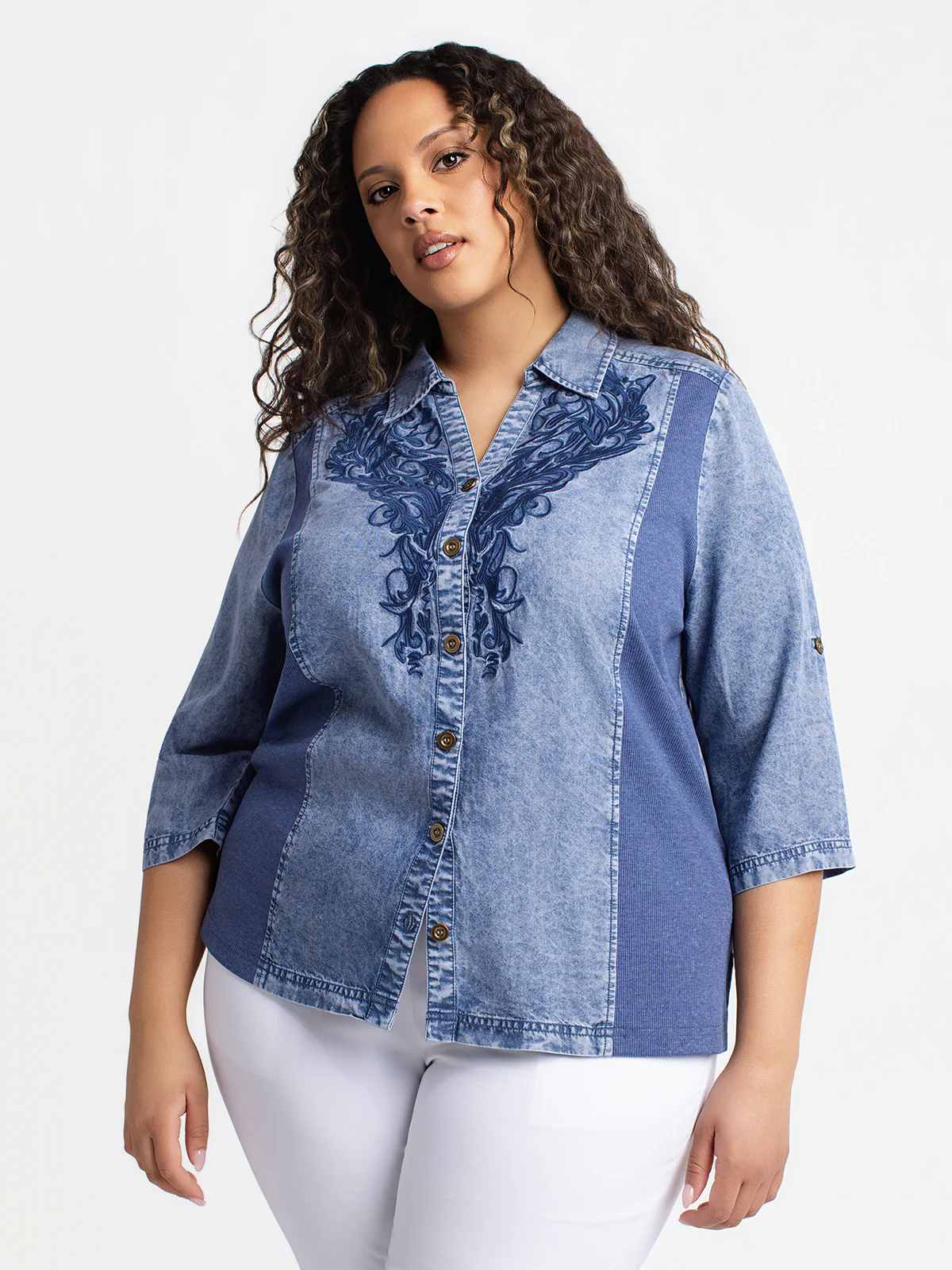 Blouse à manches 3/4 avec boutons - Image 5