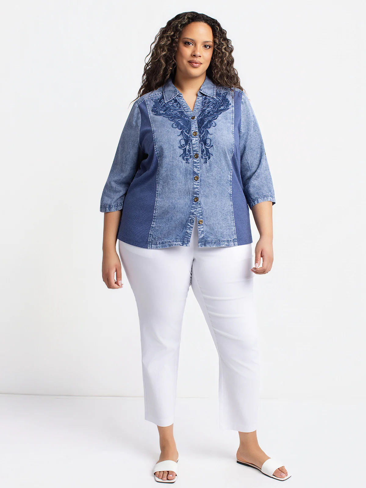 Blouse à manches 3/4 avec boutons - Image 6