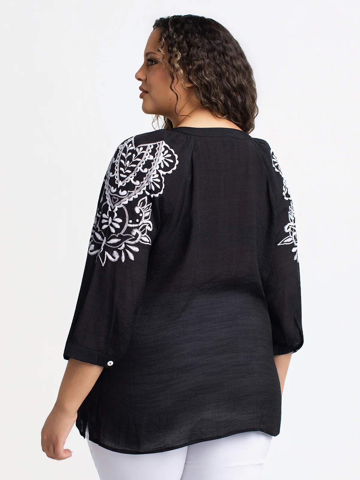 Blouse à manches 3/4 avec boutons - Image 4