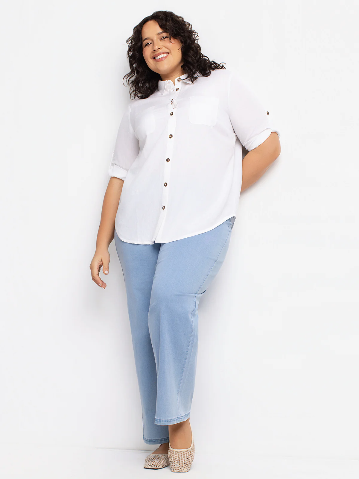 Blouse à manches 3/4 avec boutons - Image 2