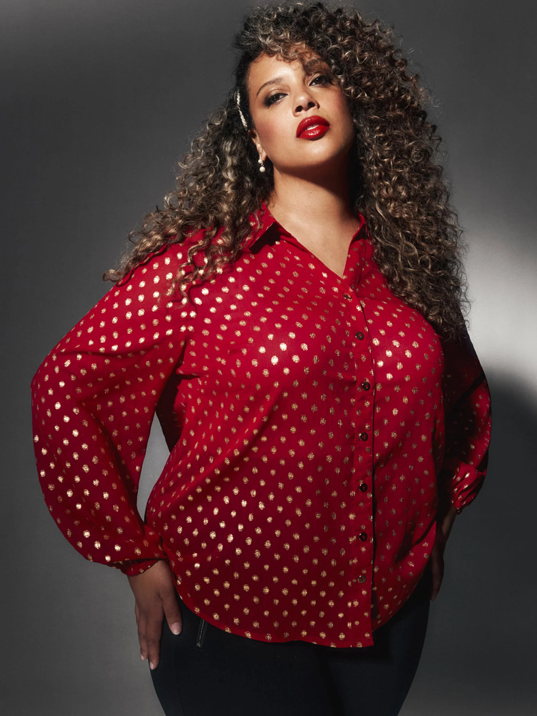Blouse à manches longues avec boutons