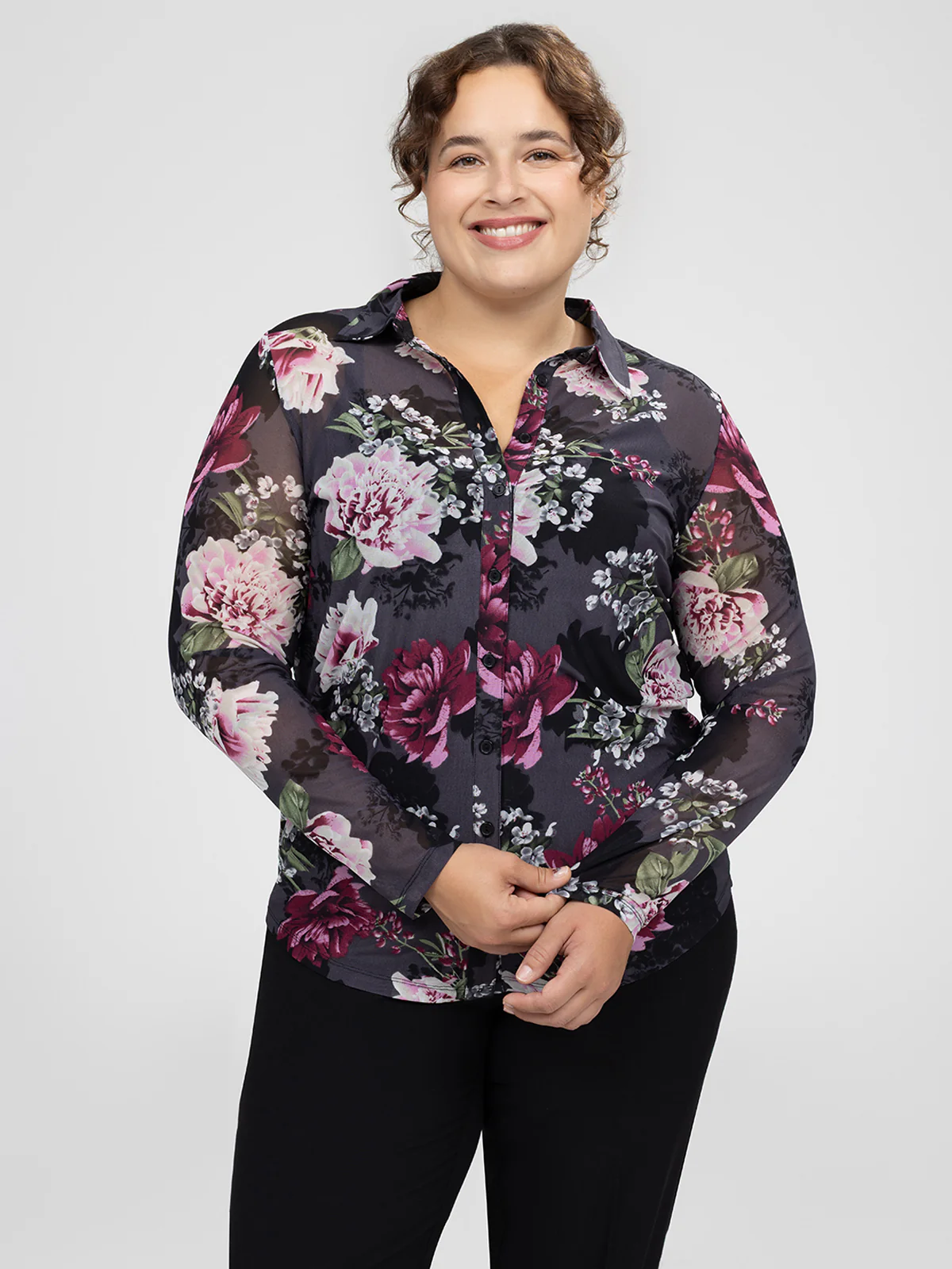 Blouse à manches longues avec boutons - Image 2