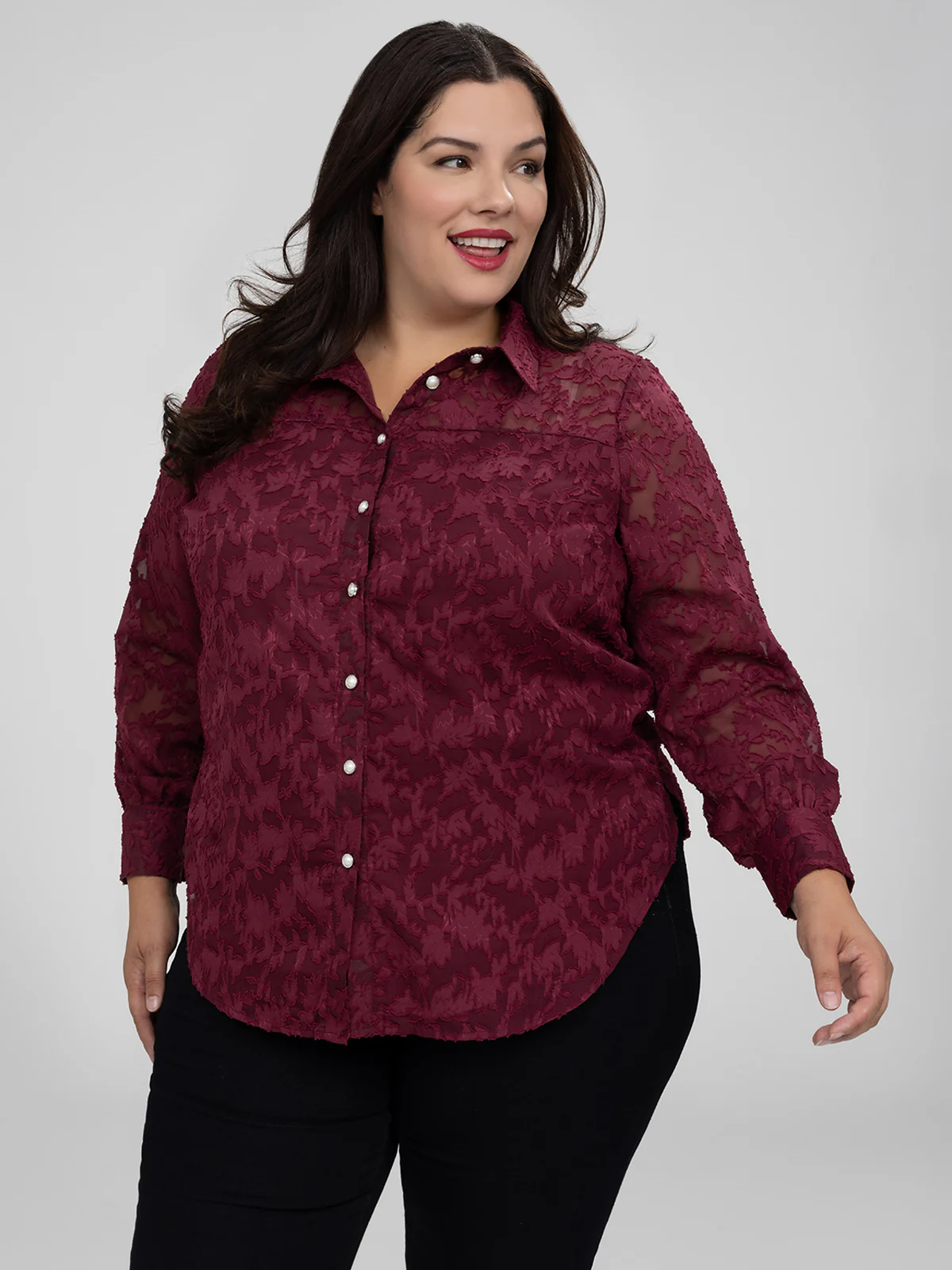 Blouse Ă manches longues avec boutons