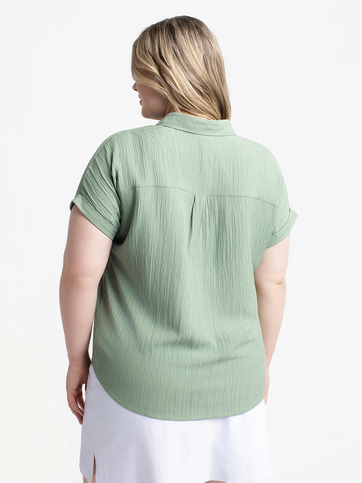Blouse ample à manches courtes avec boutons - Image 3