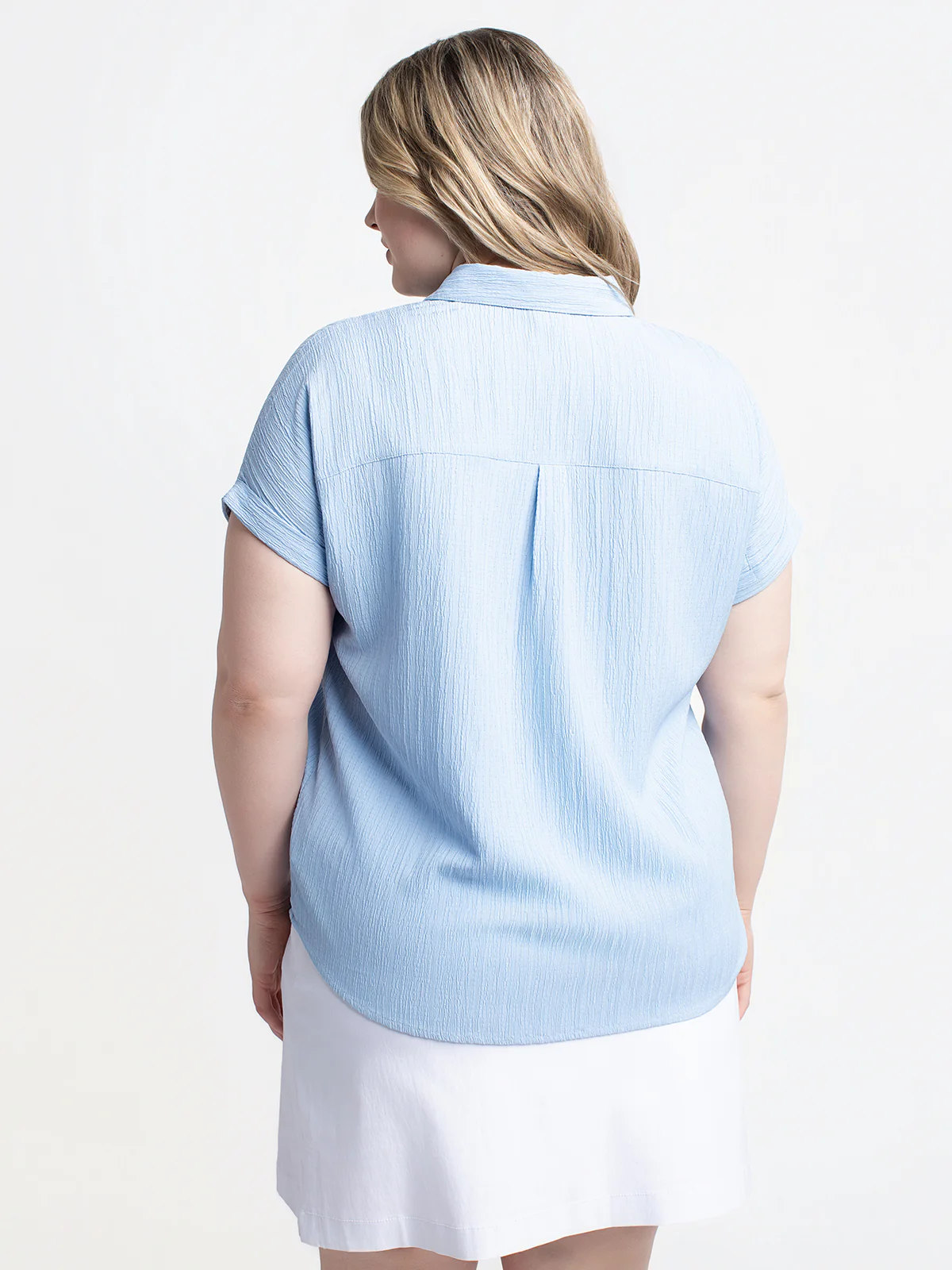 Blouse ample à manches courtes avec boutons - Image 7