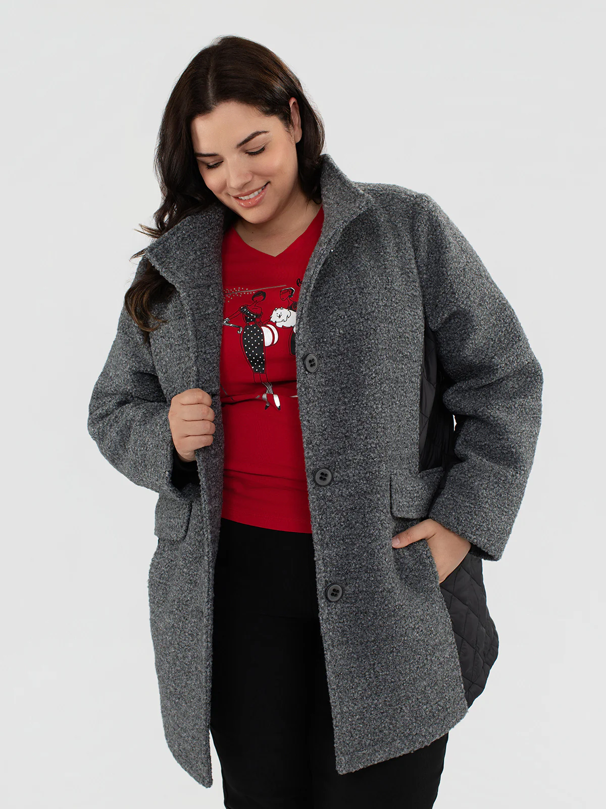 Manteau coquille mi-cuisse semi-ajusté - Image 3