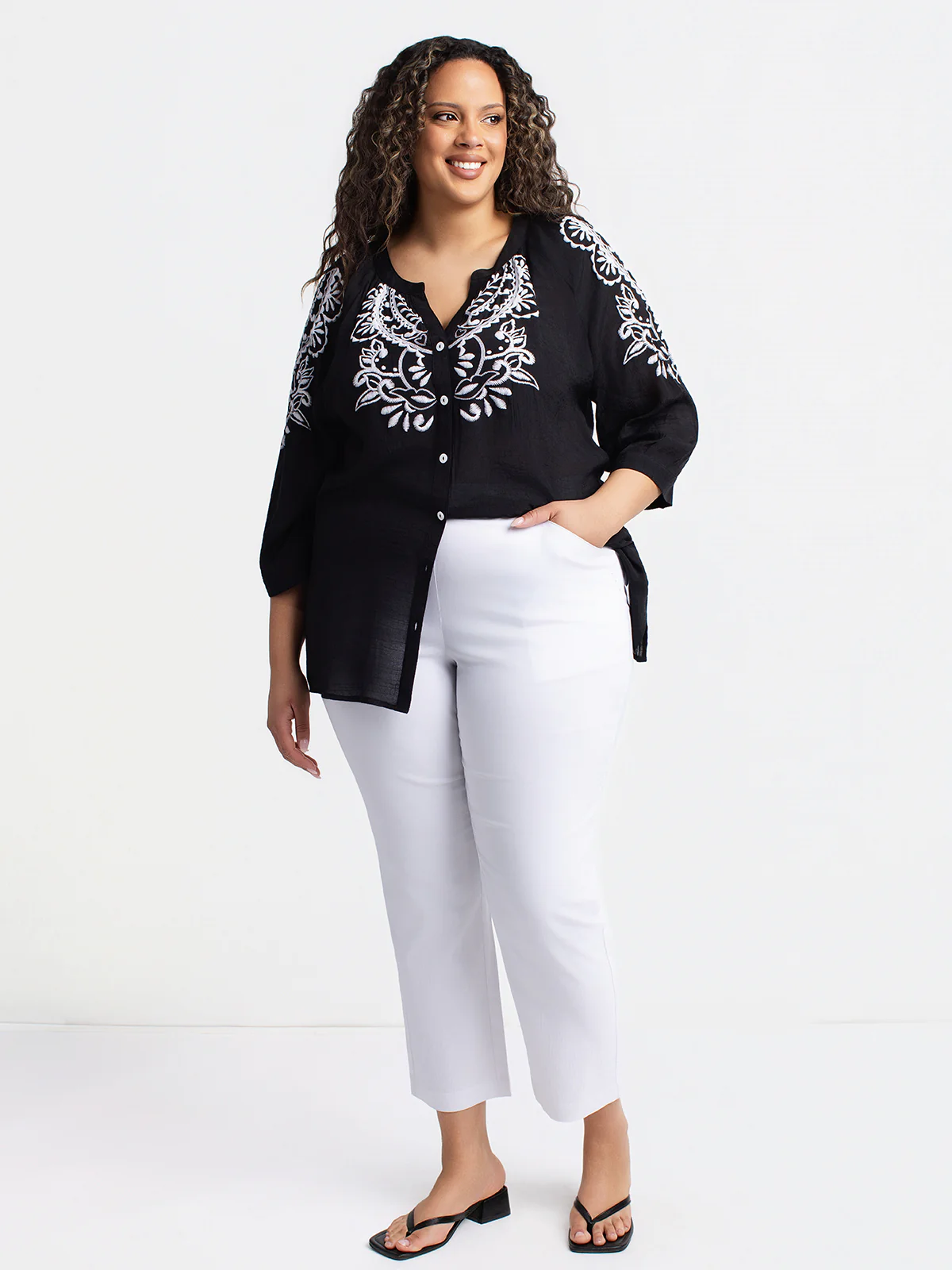 Pantalon droit à enfiler