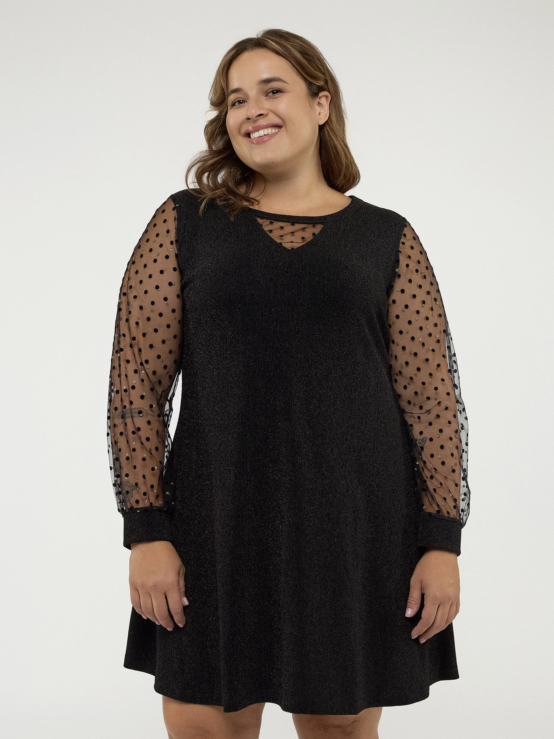 Robe midi évasée en tricot - Image 3
