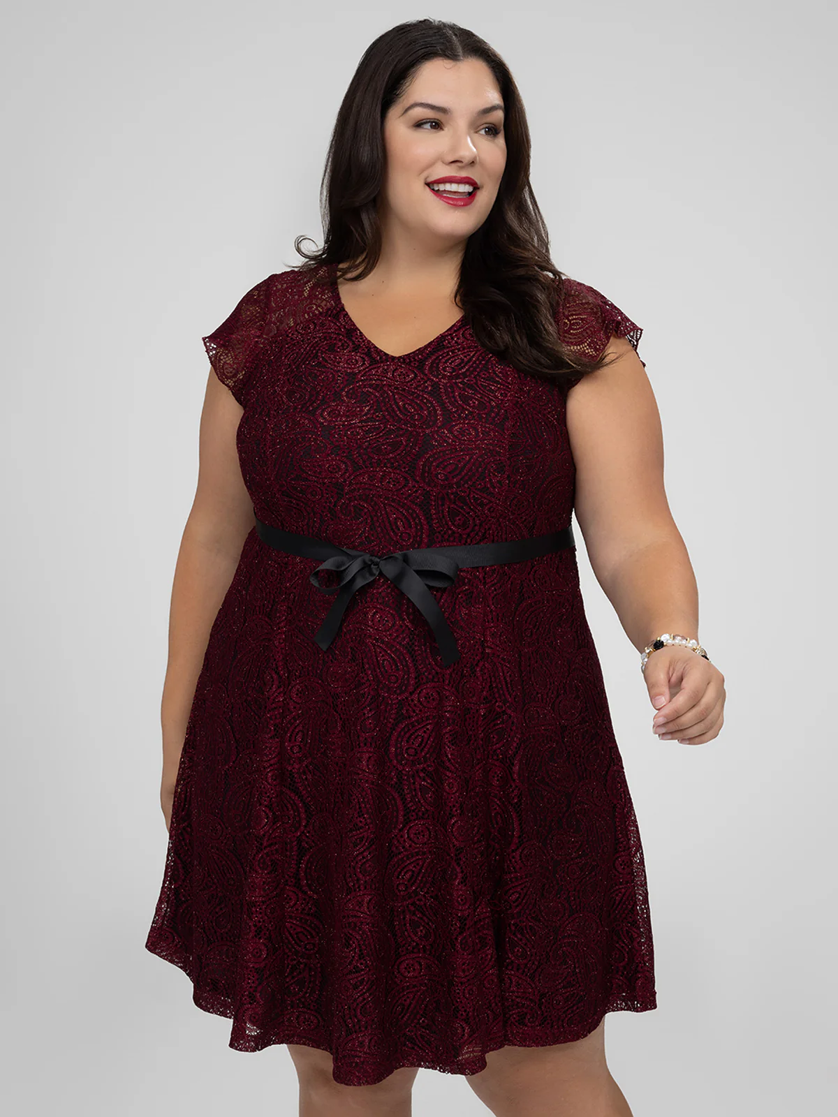 Robe midi évasée en tricot