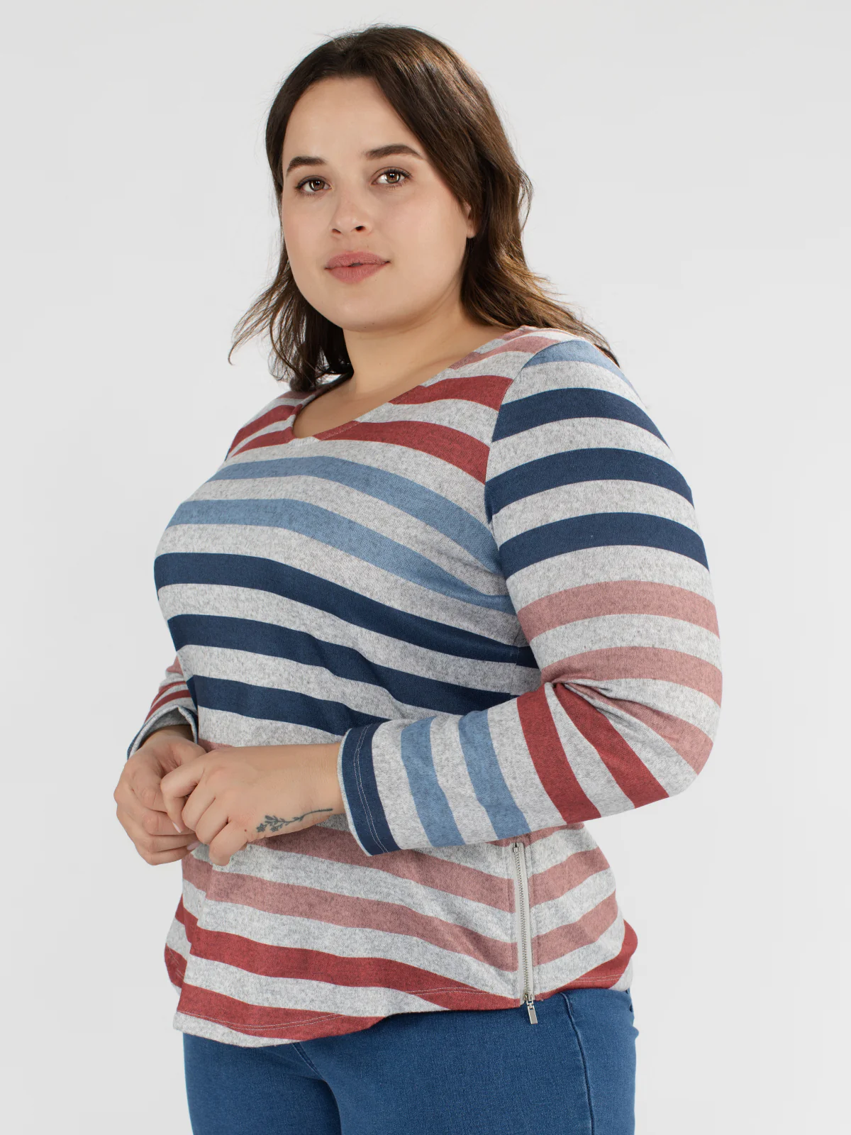 T-shirt semi-ajusté à manches longues