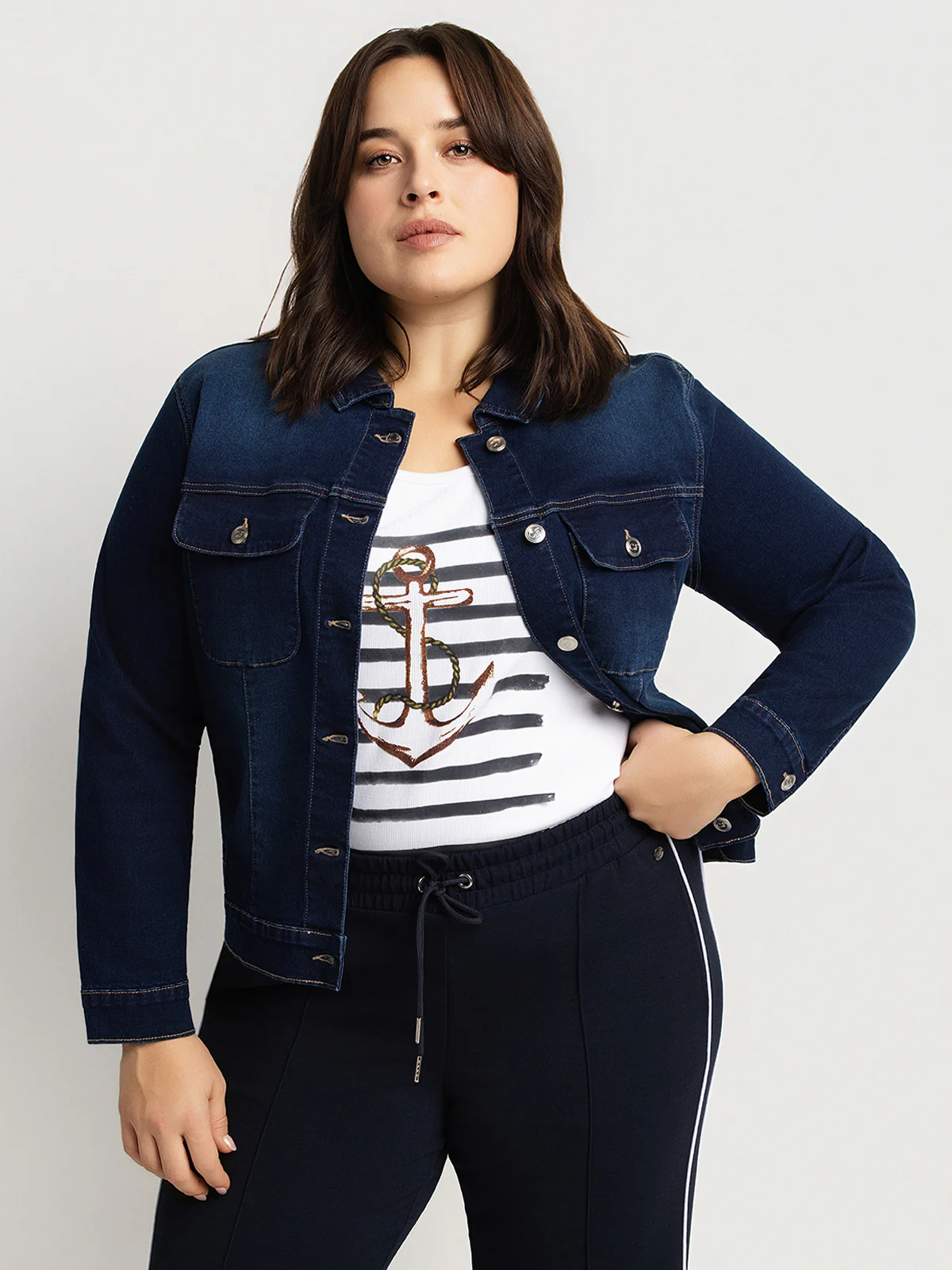 Veste en denim ajustée à manches longues - Image 5