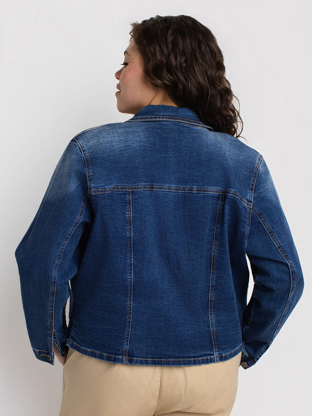 Veste en denim ajustée à manches longues - Image 5